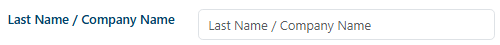 Field that accepts last name or company name