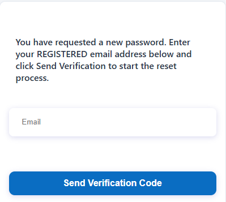 eCaseView Reset Password window with email input and Send Verification button